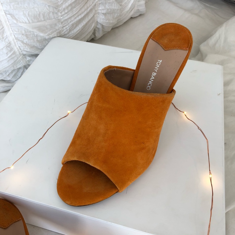Tony Bianco Allegra Heeled Mules in Orange - Picture 5 of 5